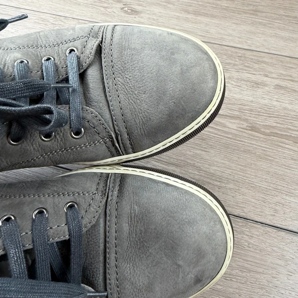 Lanvin Mens Sneakers Leather Cap Toe Low Top Grey 10